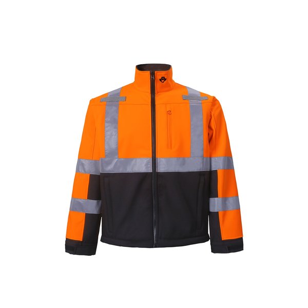2W International High Viz Softshell Jacket, 3X-Large, Orange, Class 3 SHL33C-3 3XL
